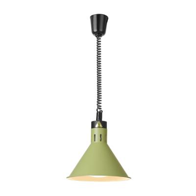 Závěsná výhřevná lampa s nastavitelnou výškou, kuželová, HENDI, Zelená, 230V/250W, ⌀275x(H)250mm | 273920